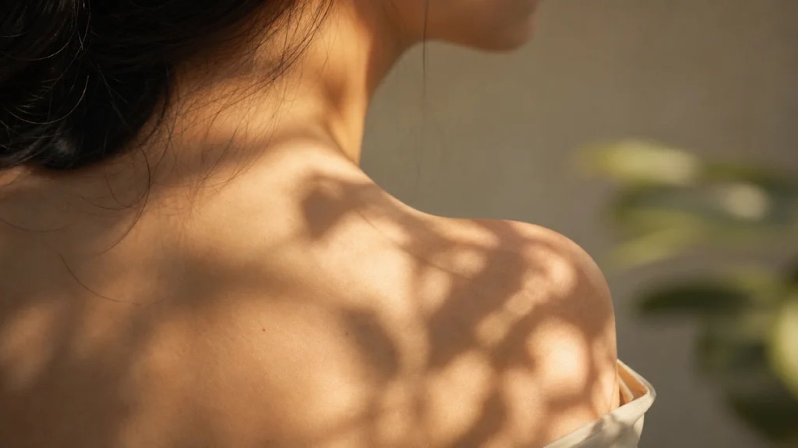 Close-up of clear, healthy skin texture in soft natural light